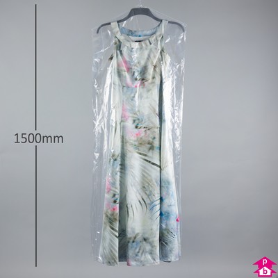 Garment Covers On Roll - Clear - 20/24" wide x 60" long (Long Dress size),  80 gauge thickness - 286 covers per roll