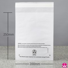 Glassine Paper Safety Bag - Perforated + PWN - Small - 200mm wide x 250mm long, 35gsm thickness (Small)