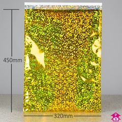 Gold C3 Holographic Mailing Bag (Internal size 320mm x 450mm (C3 for A3), 70mu thick)