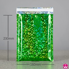 Green C5 Holographic Mailing Bag (Internal size 160mm x 230mm (C5 for A5), 70mu thick)