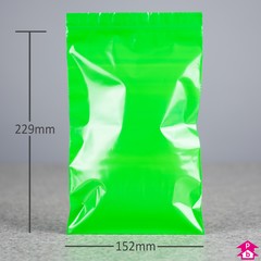 Green Grip Seal Bag (152mm x 229mm x 200 gauge)