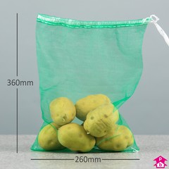 Green Net Bag - 260mm wide x 360mm long. Holds 2.5Kg