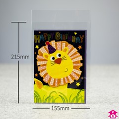 Greetings Card Bag - 155mm x 215mm + 25mm lip/flap