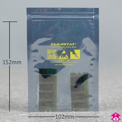 Grip Seal ESD Shielding Bag - Small - 102mm x 152mm x 70 micron (4" x 6" x 280 gauge)