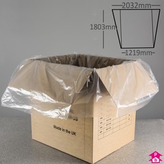 Gusseted Bag (1380 Litres) - 1219mm wide (with gusset opening up to 2032mm wide) x 1803mm long, 50 micron thickness