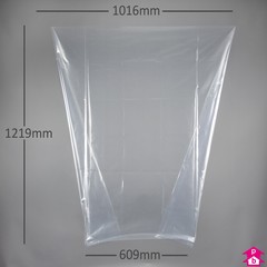 Gusseted Bag (249 Litres) - 30% Recycled - 609mm wide with gusset (opening up to 1016mm wide) x 1219mm long, 40 micron thickness