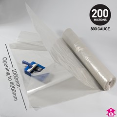 Heavy Duty Builders' Roll (100% Recycled) (1m (3 ft 3 in) opens to 4m (13 ft 1 in) wide x 25m (82 feet) long x 200 micron (800 gauge), 16kg roll)