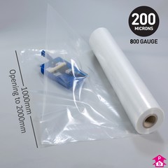 Heavy Duty Builders Roll (1 metre roll, unfolding to 2 metre wide sheeting. 800 gauge, 48m long (18 Kg Roll))