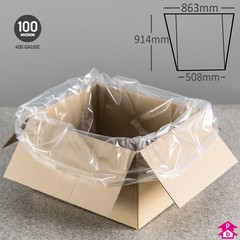 Heavy Duty Gusseted Bag (131 Litres) - 30% Recycled - 508mm wide (with gusset opening up to 863mm wide) x 914mm long, 100 micron thickness