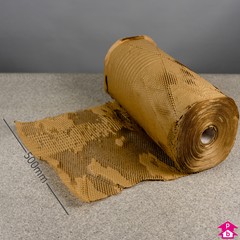 Hexa Paper Roll - Brown - 500mm wide x 250m long, extending to 400m long (12kg). 100gsm.