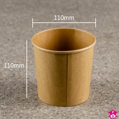Kraft Food Tub with Vented Lid (770ml / 26oz) (110mm diameter (top) x 110mm high, 770ml capacity)