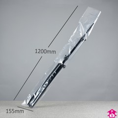 Long & Narrow Clear Polythene Bag (155mm x 1200mm x 50 micron (6" x 47" x 200 gauge))