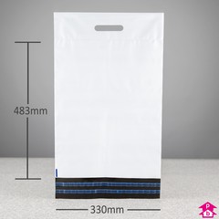 Mailing Bag with Handle - Large (330mm x 483mm x 70 micron (13" x 19" x 280 gauge) +100mm (4") handle)
