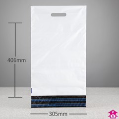 Mailing Bag with Handle - Medium (305mm x 406mm x 70 micron (12" x 16" x 280 gauge) +100mm (4") handle)