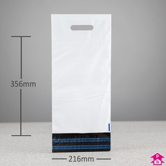 Mailing Bag with Handle - Small (216mm x 356mm x 70 micron (9" x 14" x 280 gauge) + 100mm (4") handle)
