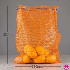 Orange Net Bag - 310mm wide x 350mm long. Holds 2.5Kg