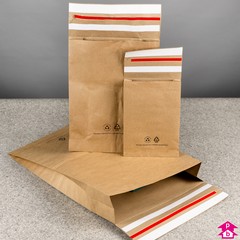 Paper Mailers with Gusset - V-Bottom & Double Strip