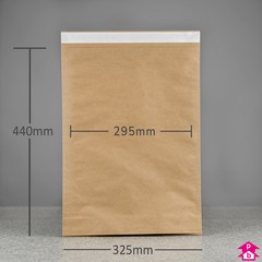 Paper Mailing Bag with Bottom Gusset - Large - 295mm wide x 440mm long + 80mm gusset, 100 gsm thickness
