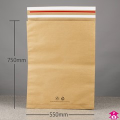 Paper Mailing Bag with Gusset and Double Sealing Strip - Jumbo - 550mm x 750mm + 120mm gusset (22" x 30" + 4.5" gusset) x 100gsm