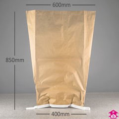 Paper Sack - 16" wide (opening to 24" wide) x 34" long. 2-Ply paper, 70 gsm. (Approx. 70 litres)