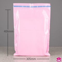 Pink Mailing Bag - Medium - 305mm wide x 406mm long, 50 micron thickness (Medium)