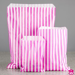 Pink Striped Paper Bags