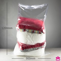 PriceBuster Clear Bags (36" wide x 48" long x 90 gauge thick)
