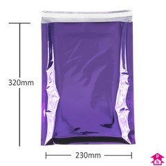 Purple Metallic Mailer - 230mm x 320mm + 40mm lip
