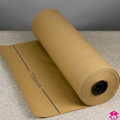 Recycled Kraft Paper Roll - 750mm wide by 220 metres long (18kg roll). 90gsm.