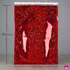 Red C3 Holographic Mailing Bag - Internal size 320mm x 450mm (C3 for A3), 70mu thick