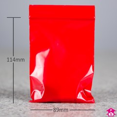 Red Grip Seal Bag (89mm x 114mm x 200 gauge)