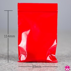 Red Grip Seal Bag - 89mm x 114mm x 200 gauge