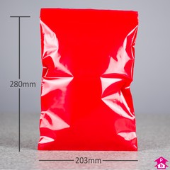 Red Grip Seal Bag (203mm x 280mm x 200 gauge)