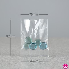 Retail Display Bag - Mini (76mm wide x 82mm high, 40 micron thickness)