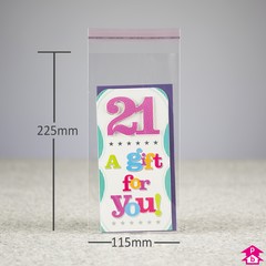 Sealable Display Bag - DL (115mm x 225mm + 30mm lip)