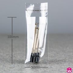 Sealable Display Bag - Mini - 50mm x 100mm + 30mm lip