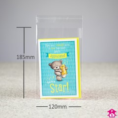 Sealable Display Bag - Small - 120mm x 185mm + 30mm lip