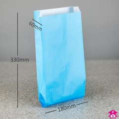 Turquoise Paper Bag with Gusset - Medium - 180mm wide x 60mm gusset x 330mm high, 60gsm