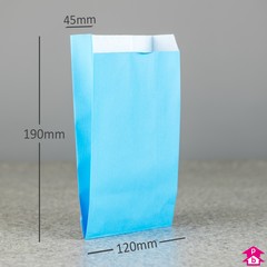 Turquoise Paper Bag with Gusset - Small - 120mm wide x 45mm gusset x 190mm high, 60gsm
