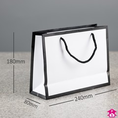 Two-Tone Gift Carrier Bag - Small (Matt) - 240mm wide x 80mm gusset x 180mm high, 170gsm