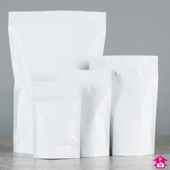Viva white stand-up food pouches