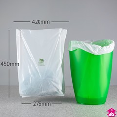 White Biodegradable Pedal Bin Liner