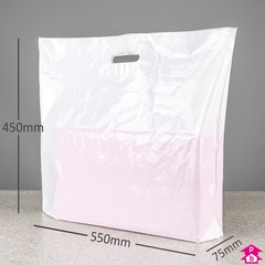 White Carrier Bag - Large - 550mm wide x 450mm high x 35 micron thickness, 75mm bottom gusset