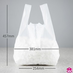 White Carrier Bag (10x15" wide x 18" long x 14mu)