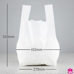 White Carrier Bag (11x17" wide x 21" long x 18mu)