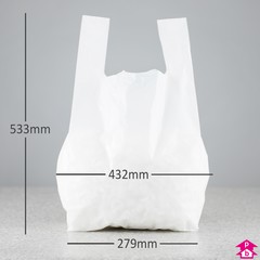 White Carrier Bag - 11x17" wide x 21" long x 23mu