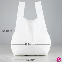 White Carrier Bag (13x19" wide x 23" long x 22mu)