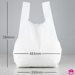 White Carrier Bag - 13x19" wide x 23" long x 22mu