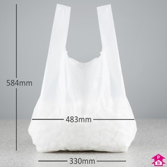 White Carrier Bag (13x19" wide x 23" long x 18mu)