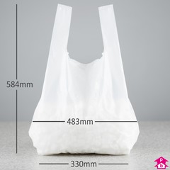 White Carrier Bag - 13x19" wide x 23" long x 18mu